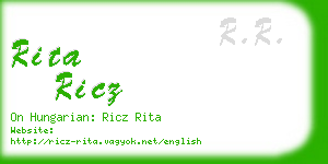 rita ricz business card
